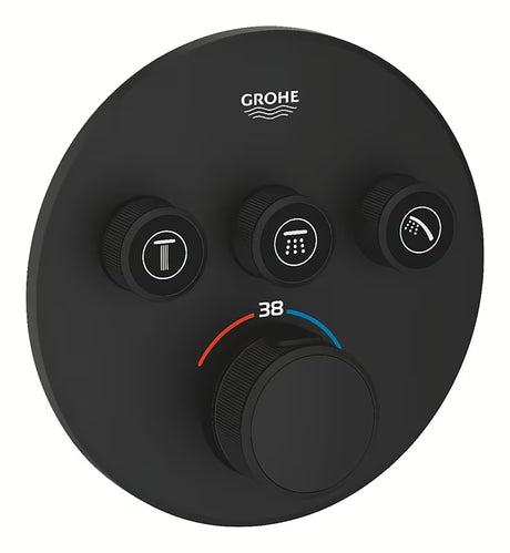 Podometna armatura za tuš Grohe smartcontrol v izvedbi phantom black s tipkovnim upravljanjem