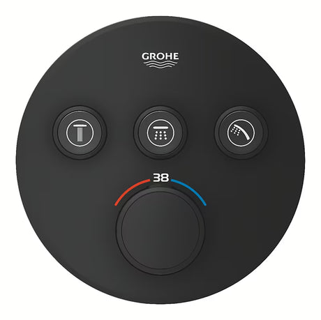 Podometna armatura za tuš Grohe smartcontrol v izvedbi phantom black s tipkovnim upravljanjem
