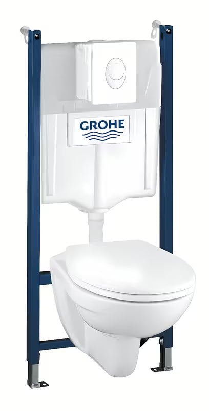 Set pro viseča WC školjka Grohe Solido Compact 4 v 1 s podometnim splakovalnikom, tipko Skate Air in sedežem mehko Zapiranje Soft Close