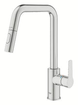 Armatura za Pomivalno Korito Grohe Start 2021 v izvedbi supersteel z visokim vrtljivim izlivom in izvlečno prho.