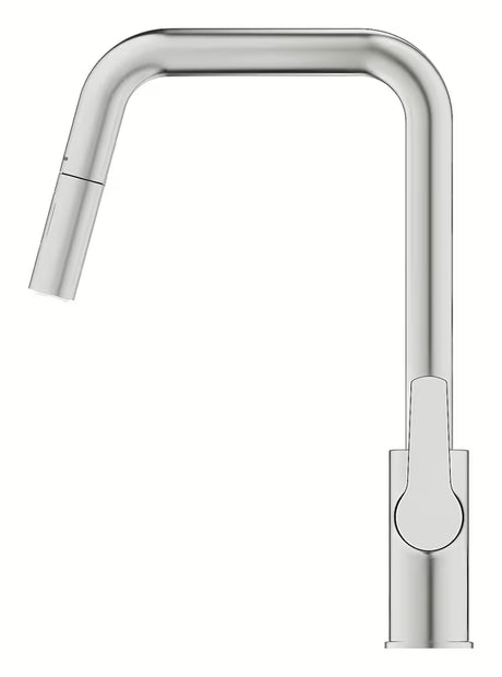 Armatura za Pomivalno Korito Grohe Start 2021 v izvedbi supersteel z visokim vrtljivim izlivom in izvlečno prho.