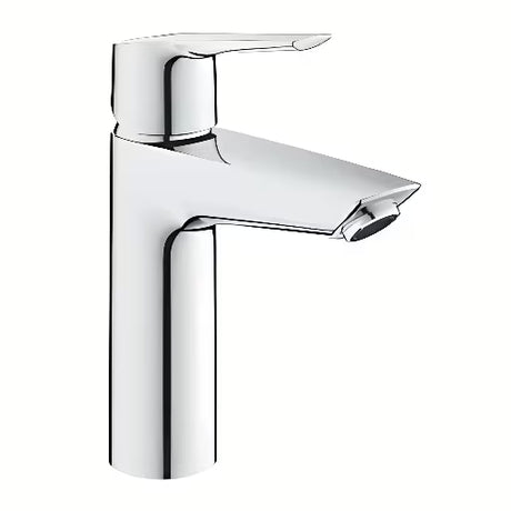 Kromirana enoročna armatura za umivalnik Grohe Start s click-clack-odtokom z varčnim perlatorjem