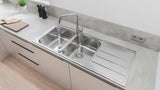 Kromirana enoročna armatura za pomivalno korito Grohe Start z visokim vrtljivim U-izlivom
