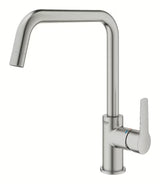 Enoročna armatura za pomivalno korito Grohe Start z visokim vrtljivim U-izlivom v izvedbi supersteel