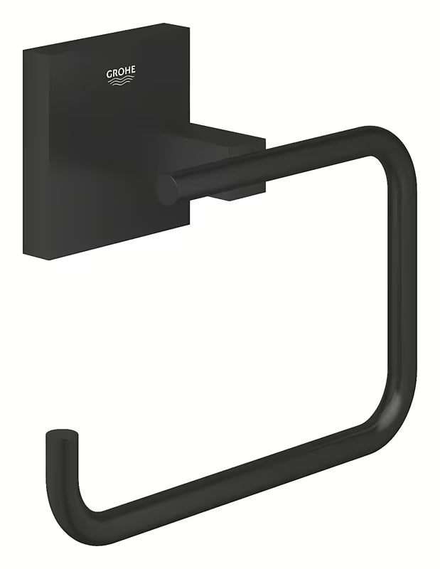 Grohe Start Cube držalo za toaletni papir brez pokrova v mat črni barvi s skritim pritrjevanjem.