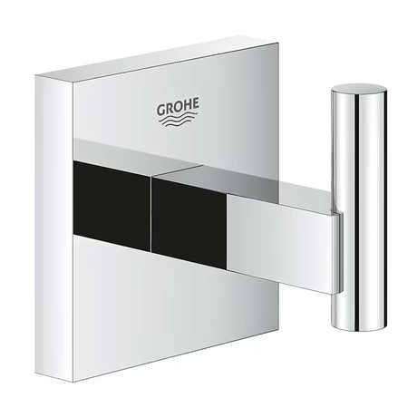Kovinski kavelj Grohe Start Cube Accessories v krom izvedbi s skritim pritrjevanjem.