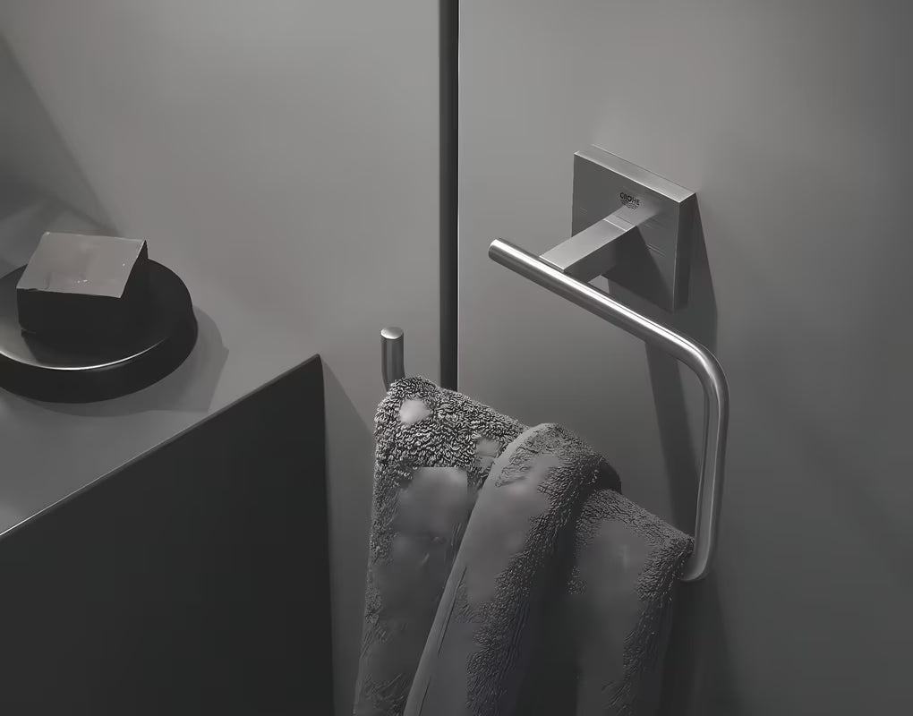 Držalo za Brisače Grohe Start Cube Accessories v izvedbi supersteel s skritim pritrjevanjem