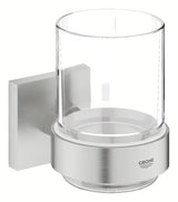 Kozarec z držalom Grohe Start Cube Accessories v izvedbi supersteel s skritim pritrjevanjem