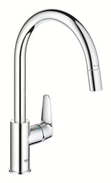 Kromirana armatura za pomivalno korito Grohe Start Curve z visokim vrtljivim izlivom in izvlečno prho