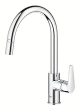 Kromirana armatura za pomivalno korito Grohe Start Curve z visokim vrtljivim izlivom in izvlečno prho
