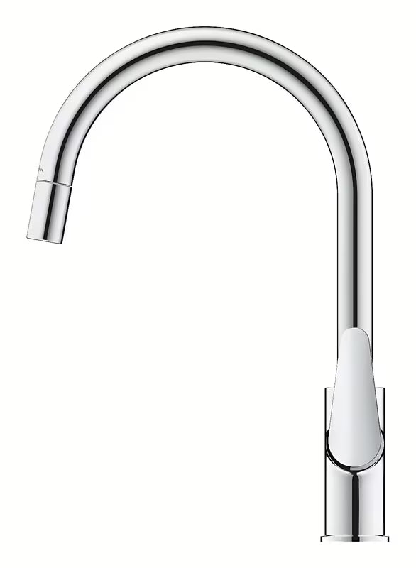 Kromirana armatura za pomivalno korito Grohe Start Curve z visokim vrtljivim izlivom in izvlečno prho