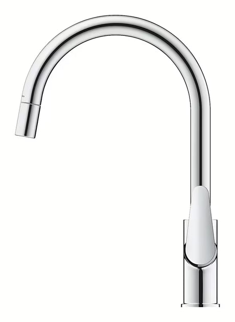 Kromirana armatura za pomivalno korito Grohe Start Curve z visokim vrtljivim izlivom in izvlečno prho