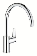 Kromirana enoročna armatura za pomivalno korito Grohe Start Curve z visokim vrtljivim izlivom