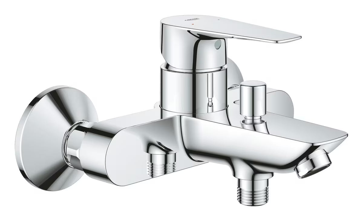 Kromirana stenska enoročna armatura za kad Grohe Start Edge s preklopnikom kad in prha
