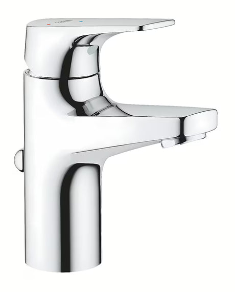 Kromirana enoročna armatura za umivalnik Grohe Start Flow z odtokom sa štedljivim protokom 5,7 l/min