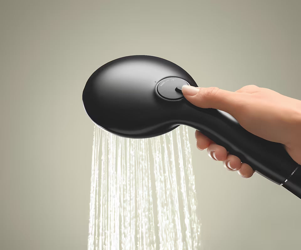 Ročna prha Grohe Tempesta 110 v mat črni izvedbi z dvema vrstama curka Rain in Jet
