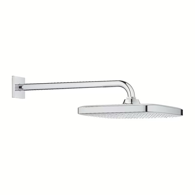 Kromirana nadglavna prha Grohe Tempesta 250 Cube s stenskim tuš ročajem in curkom Rain