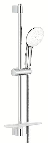 Tuš set Grohe Tempesta v kromu z drogom, kovinsko cevjo in polico GROHE EasyReach