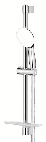 Tuš set Grohe Tempesta v kromu z drogom, kovinsko cevjo in polico GROHE EasyReach