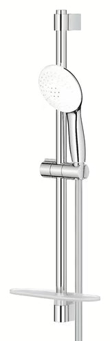 Kromirani tuš set Grohe Tempesta z ročno prho, pršno letvijo, cevjo in polico EasyReach