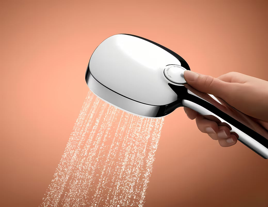 Krom tuš set Grohe Tempesta Cube z ročno prho, drogom in cevjo