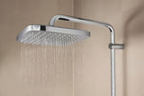 Tušni sistem Grohe Tempesta Cube System s termostatsko armaturo v krom izvedbi z nadglavno in ročno prho