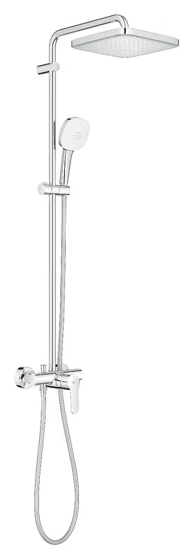 Tušni sistem Grohe Tempesta Cube System v krom izvedbi z nadglavno in ročno prho