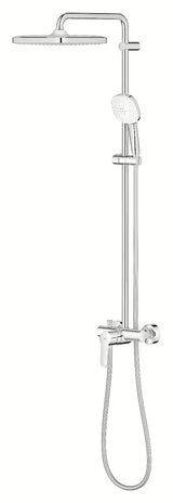 Tušni sistem Grohe Tempesta Cube System v krom izvedbi z nadglavno in ročno prho