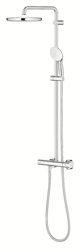 Tušni sistem Grohe Tempesta System s termostatsko armaturo v krom izvedbi z nadglavno in ročno prho