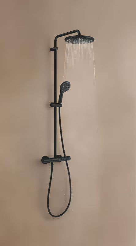 Grohe Tempesta System tušni sistem s termostatsko armaturo v mat črni barvi