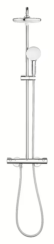 Grohe Tempesta System tušni sistem s termostatsko armaturo v krom izvedbi z nadglavno in ročno prho