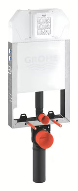 Podometni splakovalnik Grohe Uniset Slim pro za vzidavo s splakovalnim kotličkom Slim 3–6 l in zgornjim dovodom vode.