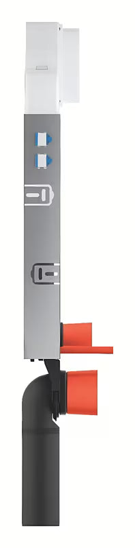 Podometni splakovalnik Grohe Uniset Slim pro za vzidavo s splakovalnim kotličkom Slim 3–6 l in zgornjim dovodom vode.