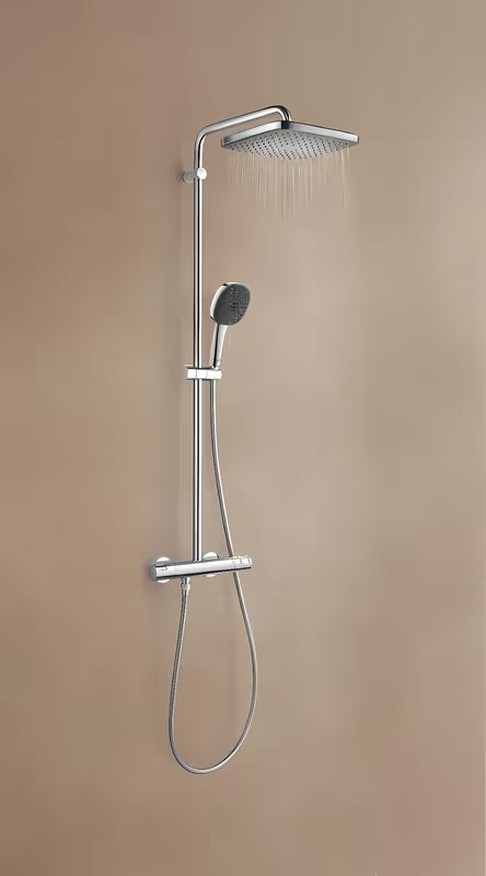 Grohe Vitalio Comfort System tušni sistem s termostatsko armaturo v kromu z nadglavno in ročno prho