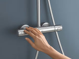 Tušni sistem Grohe Vitalio Joy XXL 310 s termostatom v krom izvedbi z nadglavno in ročno prho