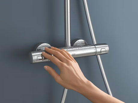 Tušni sistem Grohe Vitalio Joy XXL 310 s termostatom v krom izvedbi z nadglavno in ročno prho