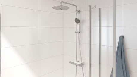 Tušni sistem Grohe Vitalio Joy 260 s termostatsko armaturo v krom izvedbi