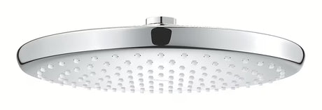 Okrogla nadglavna prha Grohe Vitalio Start 250 v krom izvedbi s curkom Rain in premerom 250 mm.