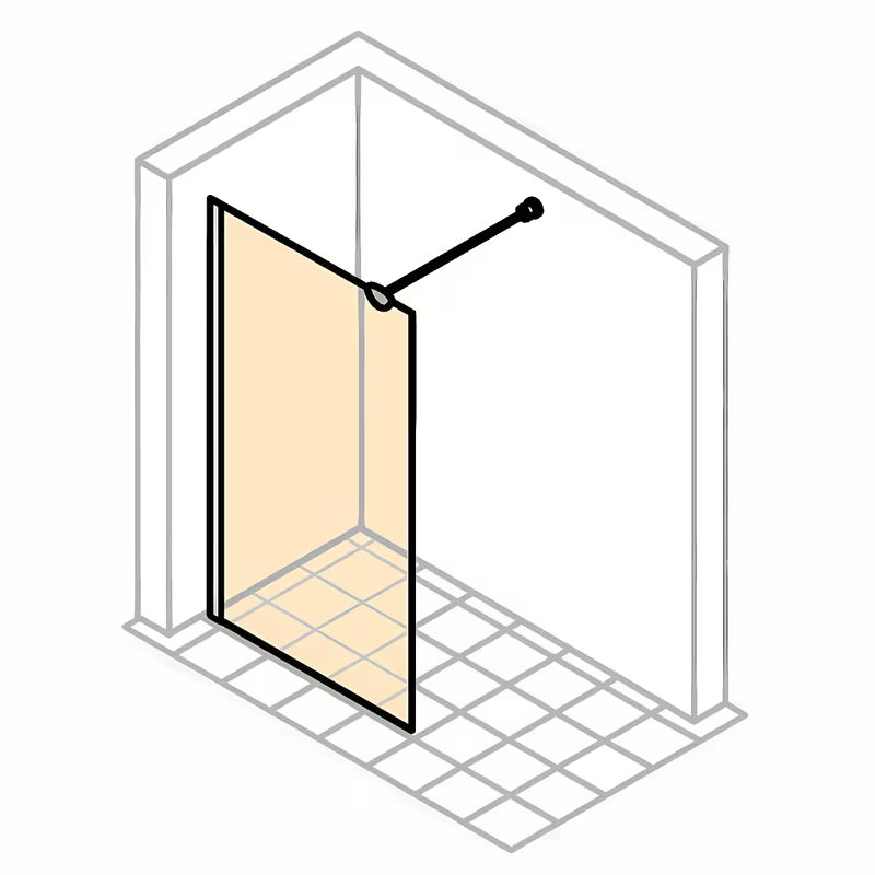 Tuš stena Walk-In Hüppe Design pure 90 cm v sijajnem kromu s prozornim steklom