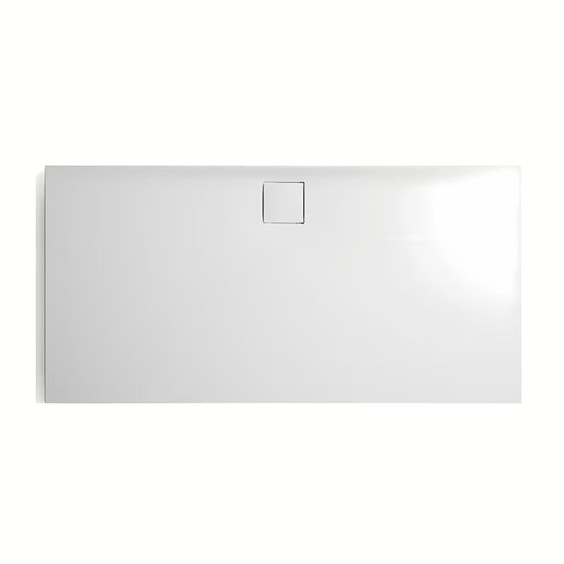 Bela mat pravokotna tuš kad Hüppe easyflat 180x90 cm iz litega marmorja z nizkim profilom
