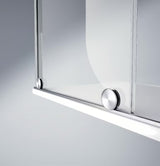 Tuš stena Walk-In Hüppe Xtensa pure 180 cm v sijaj kromu s prozornim steklom brez dekorja.