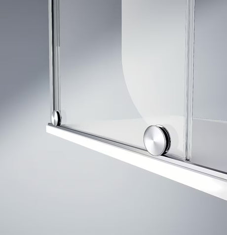 Tuš stena Walk-In Hüppe Xtensa pure 140 cm v sijajnem kromu s prozornim steklom in drsnim sistemom.