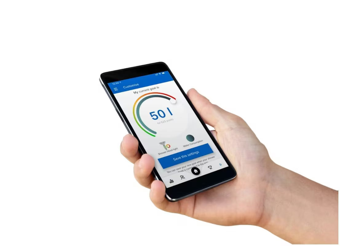 Ručni tuš ročka Hansa Activejet Digital u krom izvedbi s integriranim zaslonom