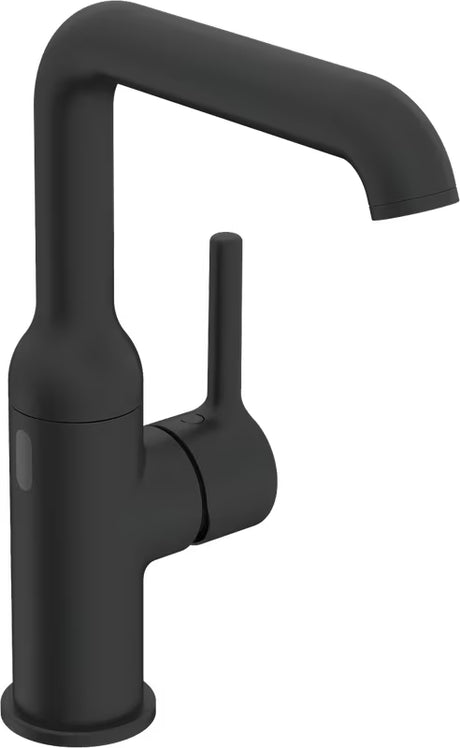 Senzorska armatura za umivalnik Hansa Vantis u crnoj mat boji sa zakretnim izljevnim krakom