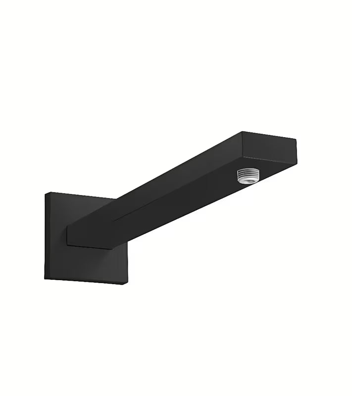 Hansgrohe držalo za nadglavno prho za na steno v mat črni barvi, oglata zasnova, dolžina 390 mm
