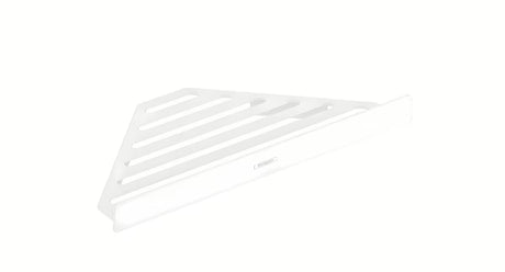 Kotna polica Hansgrohe addstoris v mat beli barvi pro stenska montaža za tuši