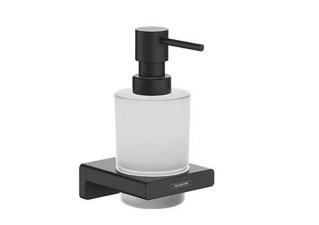 Hansgrohe addstoris stenski dozirnik za tekoče milo z držalom v mat črni barvi