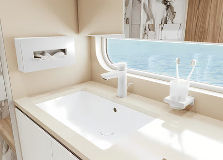 Hansgrohe addstoris stojalo za kozarce in ščetke vključno s kozarcem v mat beli izvedbi