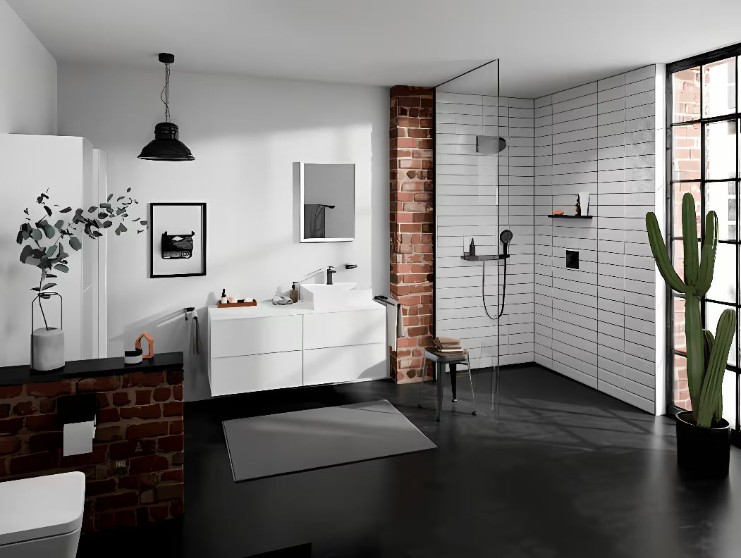 Hansgrohe addstoris držalo za toaletni papir s pokrovom v mat črni izvedbi za stensko montažo