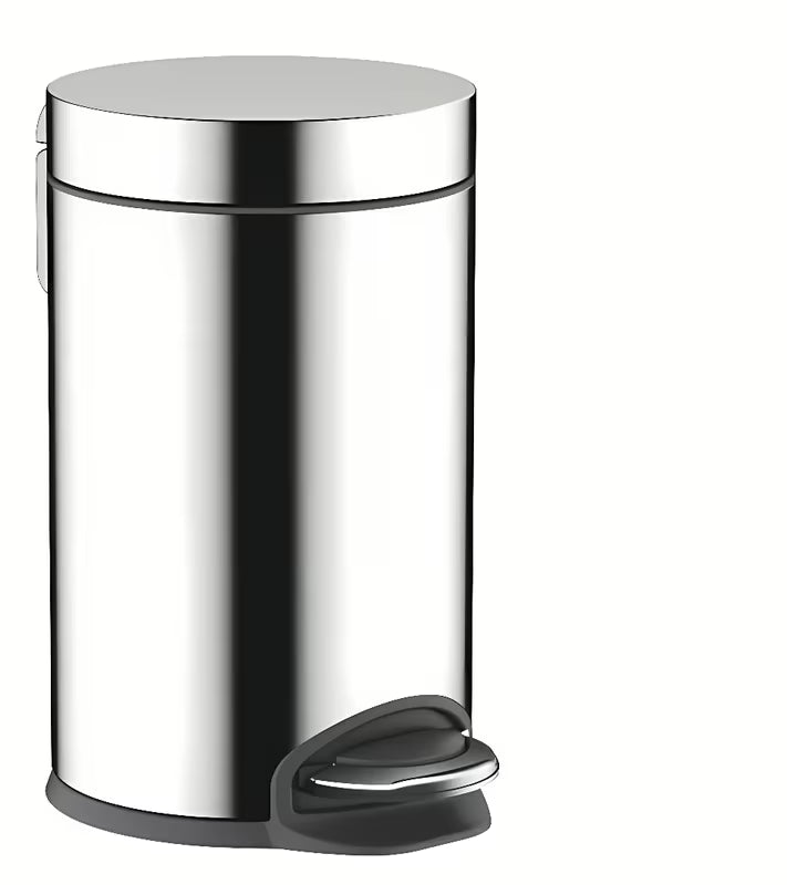 Kromiran koš za smeti hansgrohe addstoris s pedalom in tihim zapiranjem mehko Zapiranje Soft Close, prostornina 3 l.
